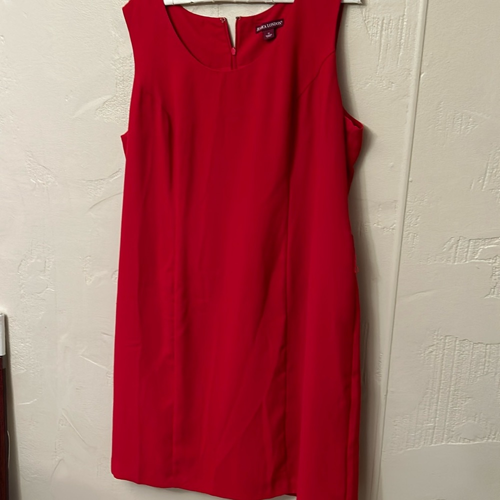 Two-piece red dress with coat